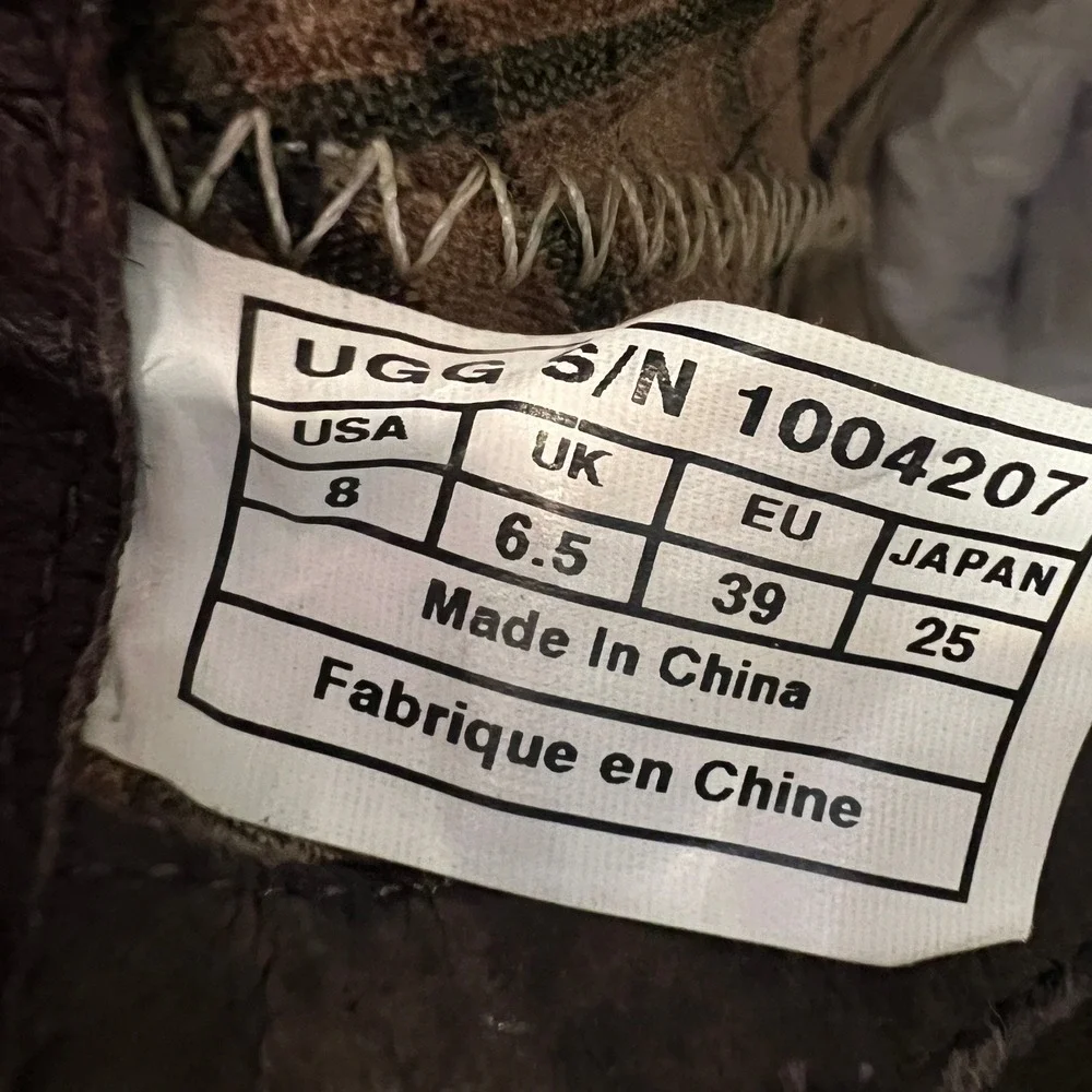 UGG Krewe Ankle Boots Womens 8 Chocolate Brown‎ Leather Moto Harness 1004207